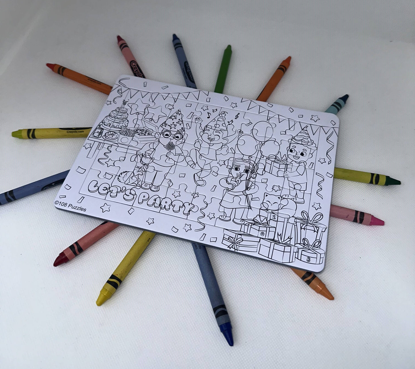 Unique Kids Party Favours - colour in jigsaw puzzle with crayon