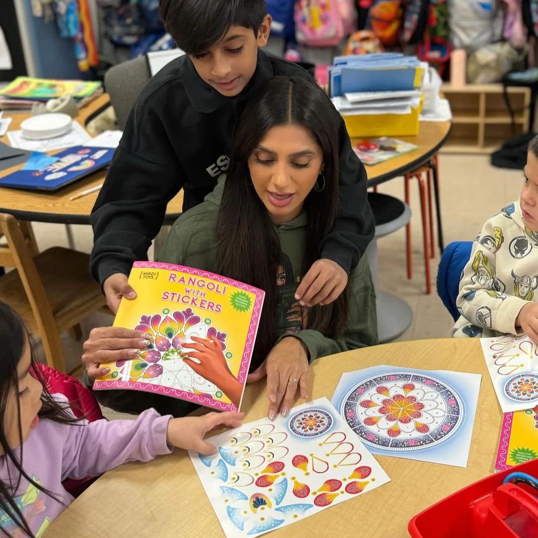 Diwali classroom activity using the rangoli sticker book 