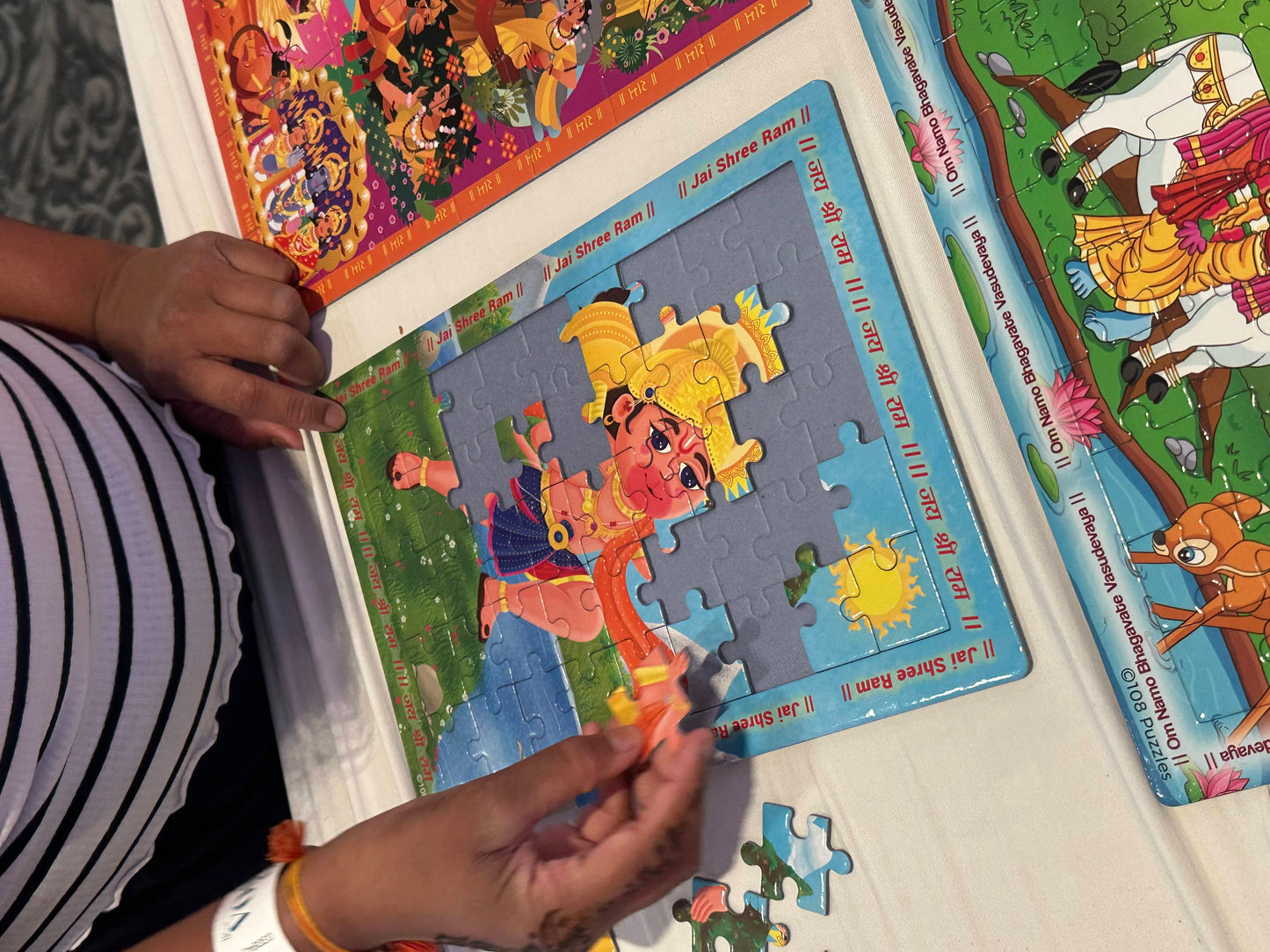 Side profile of Hanuman jigsaw puzzle toy for kids