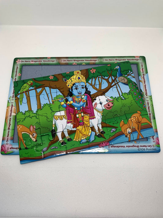 Colourful Lord Krishna 24 piece jigsaw puzzle perfect for 3-4 year olds