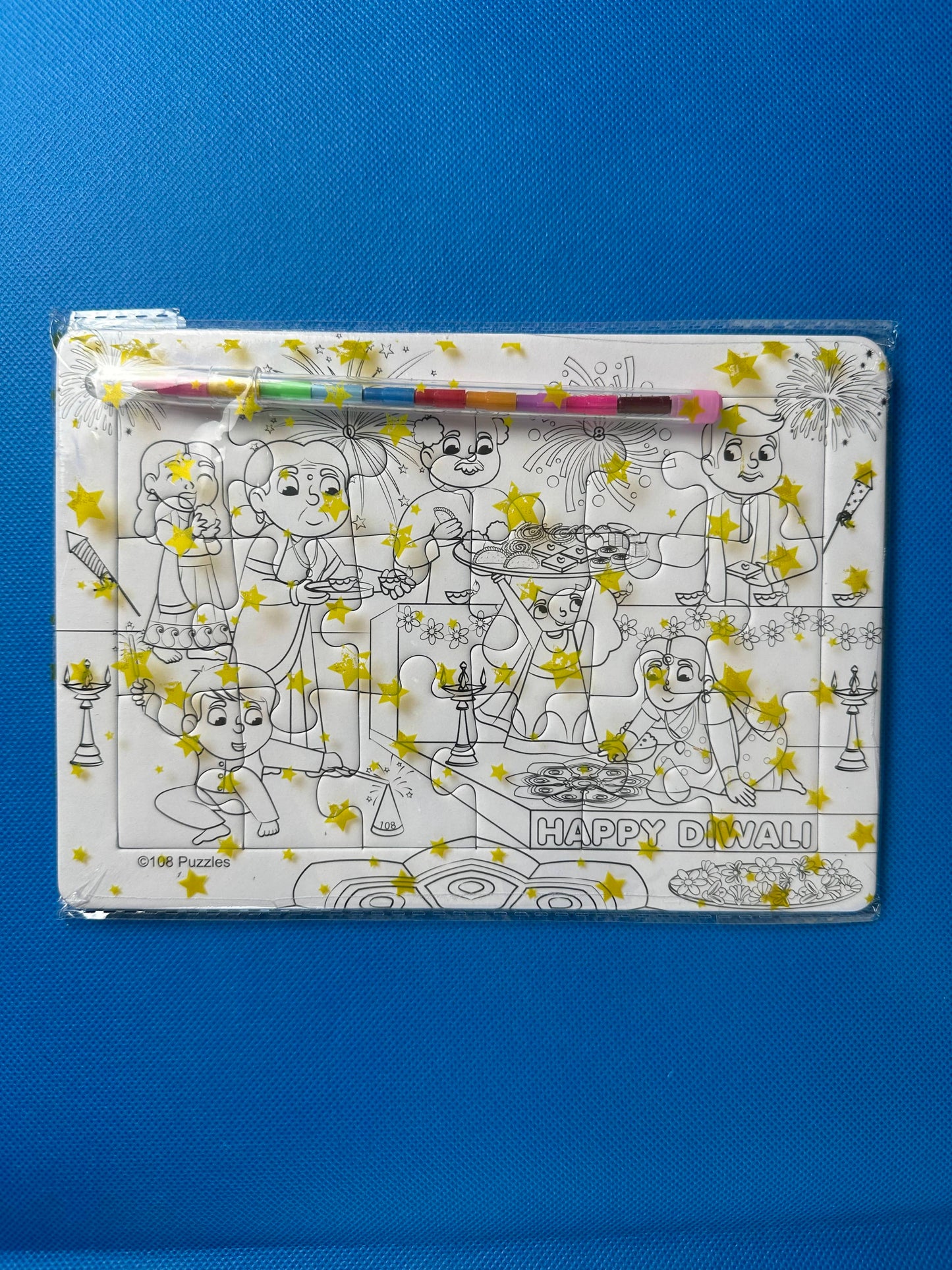 Diwali colouring puzzles | 108 Puzzles
