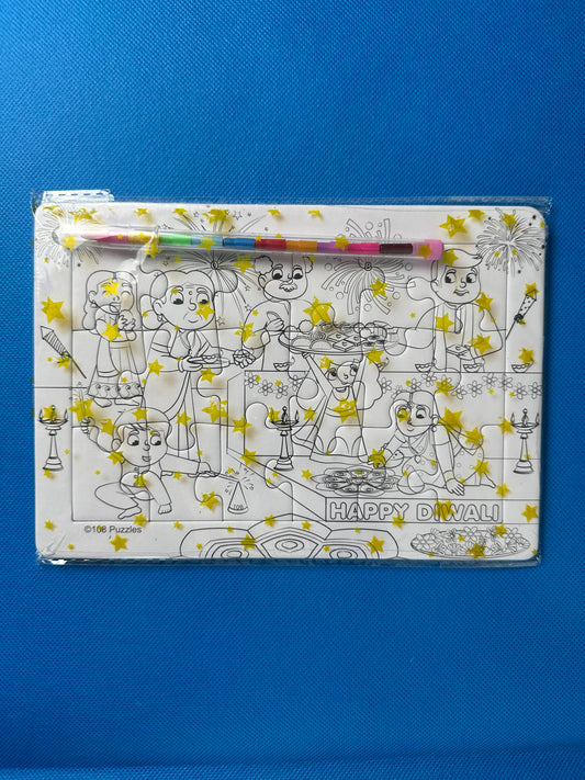 Diwali colouring puzzles | 108 Puzzles